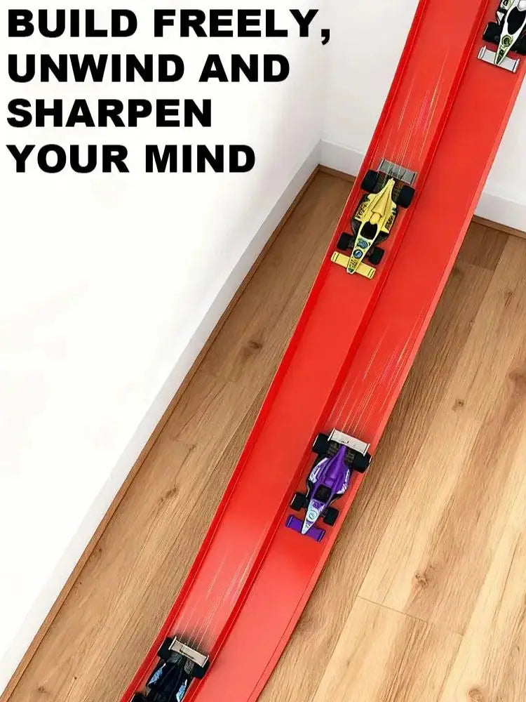 Free-assembly track car | Flexible soft track and multiple racing cars. Boys' racing toy, children's educational toy.