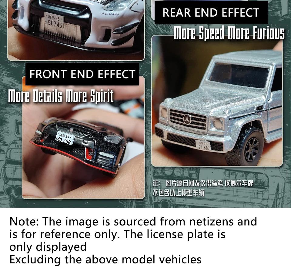 1:64 Alloy Car Model Alexen XK0001-XK0023 Metal License Plate Number Plate 1/64 Model Accessories Making Tools Hobbyist DIY