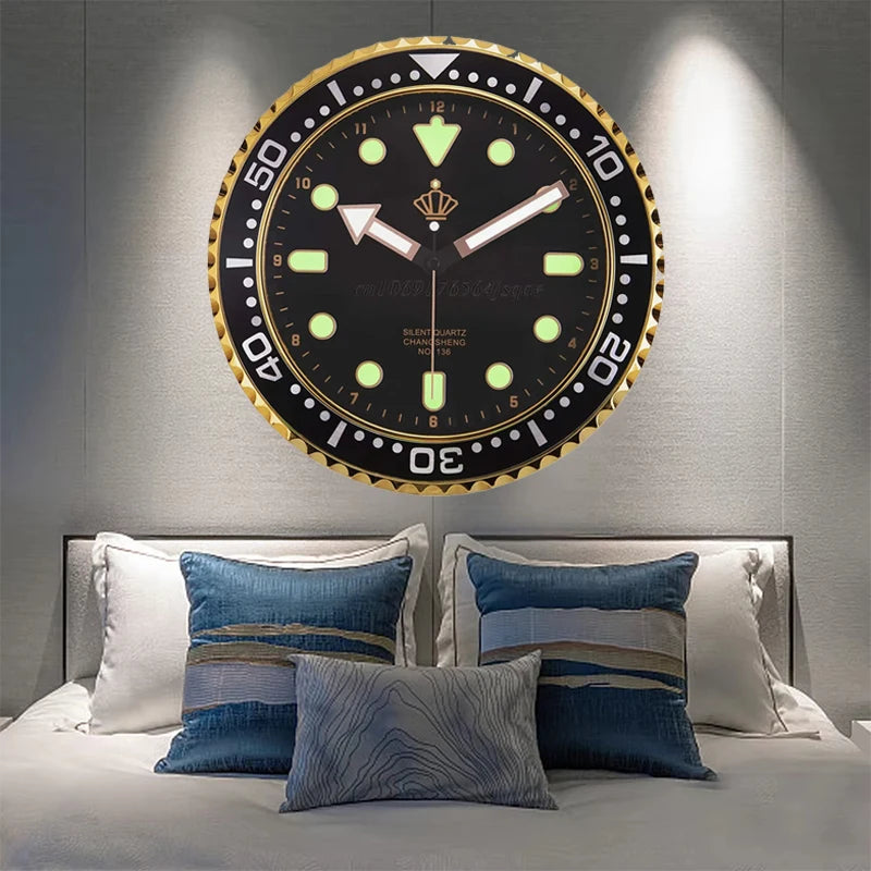 Wall Clock 28/30cm Gold and Silver Border Creative Wall Clock Modern Design Luxury Home Decoration Silent Quartz Clock