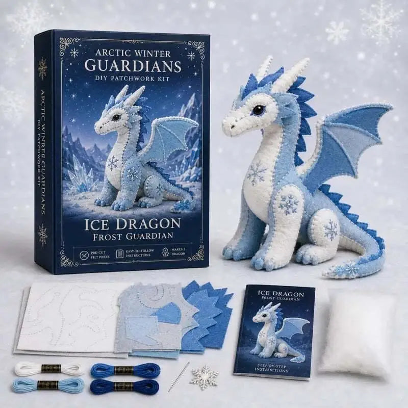 Arctic Winter Guardians DIY Patchwork Kit 3D Stuffed Animals Mythical Creature Pre-Cut Handmade Craft Kit For Home Decor Gift