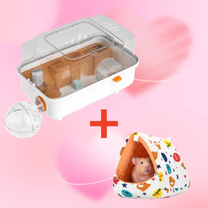 Guinea Pig Travel Hamster Carrier Cage for Gerbil Sugar Glider Dwarf Hamster Outdoor Pet Cage Carrier Case Double Layer Luxury