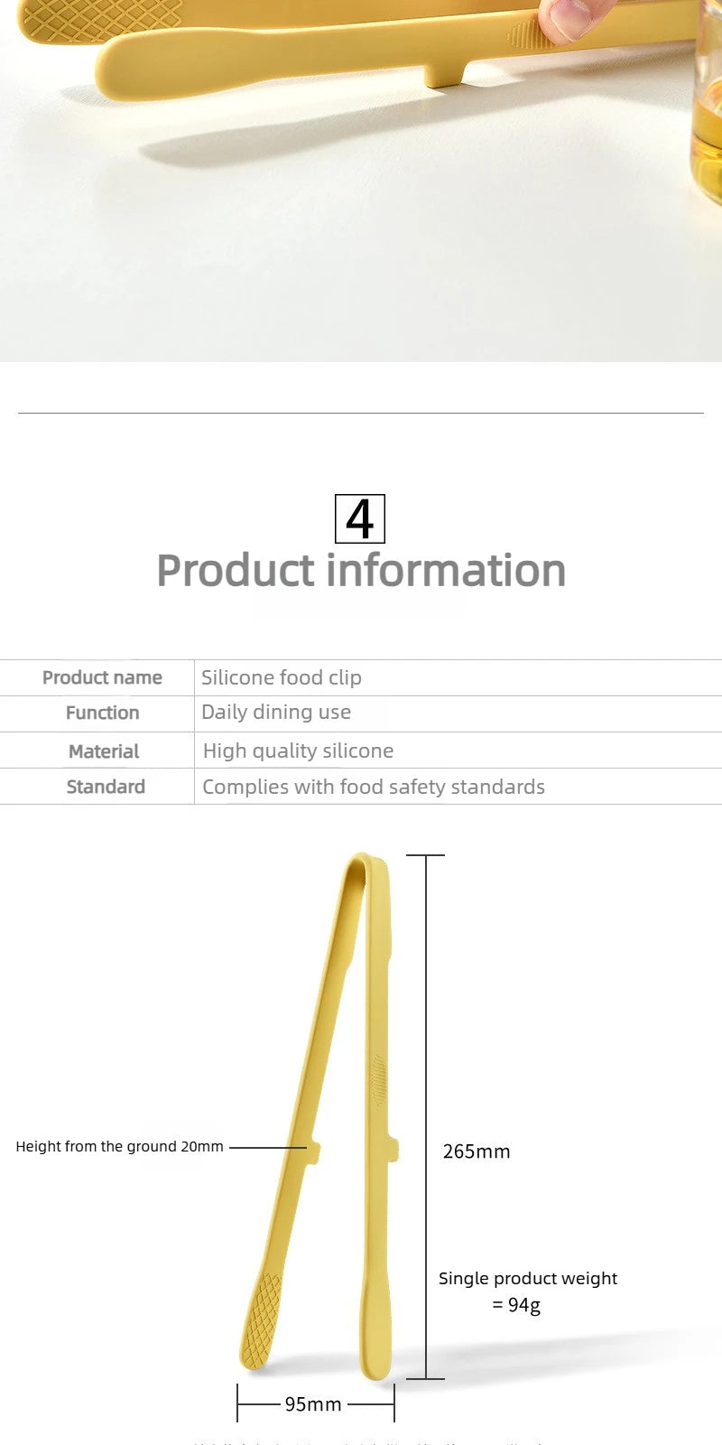 Silicone Food Toast Tongs Trivet Tongs for Kitchen Tongs Non-slip Cooking Clip Clamp BBQ Salad Tools Grill Kitchen Accessories