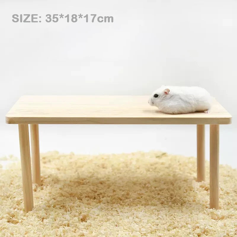 Unpainted Wooden Guinea Pig Hideout Climb House - Hamster Cage Decor Play Tunnel Small Animal Chew Toy Pet Habitat Accessories