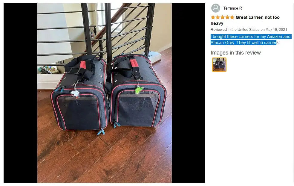 Bird Carrier Bag  Bird Travel Cage with Stand, Lightweight Backpack for Parrot, Colorday Portable Bird Travel  Lightweight  Bag,