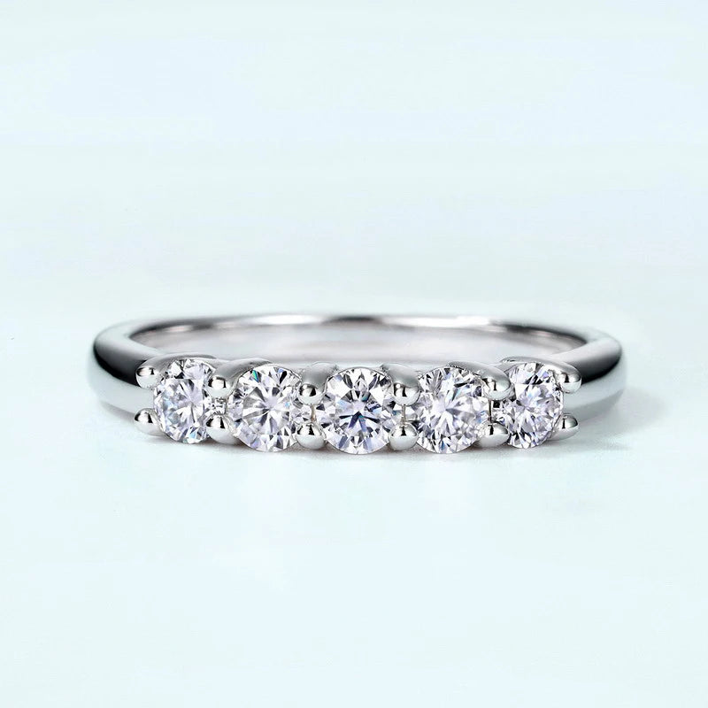 JoyceJelly 4mm D Color VVS Moissanite Ring For Women Total 1.5CT S925 Sterling Silver Jewelry Pass Diamond Tester Wedding Bands