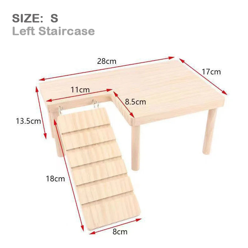 Unpainted Wooden Guinea Pig Hideout Climb House - Hamster Cage Decor Play Tunnel Small Animal Chew Toy Pet Habitat Accessories