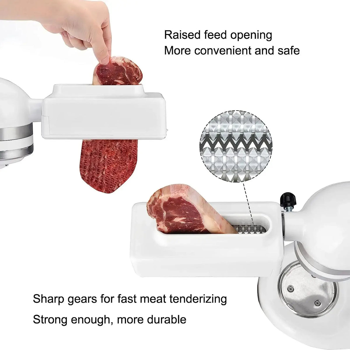 Meat Tenderizer Attachment for All KitchenAid Household Stand Mixers- Mixers Accesssories Meat Tenderizers No More Jams and Brea
