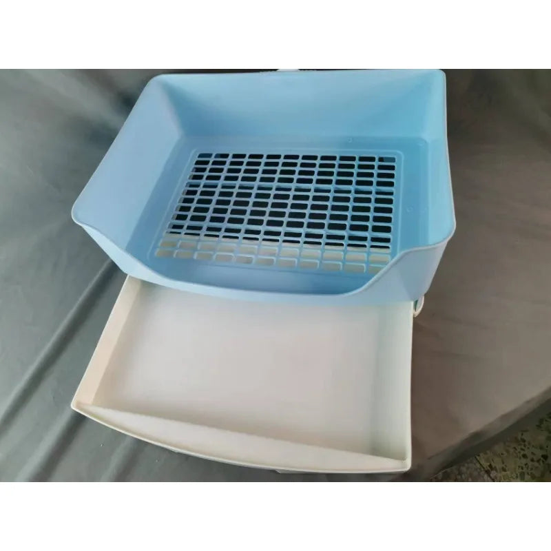 Large Bunny Toilet with Drawer - Rabbit Litter Box, Pet Bedpan for Adult Hamster/Guinea Pig/Ferret/Bunny Grate Potty Pet Toilet