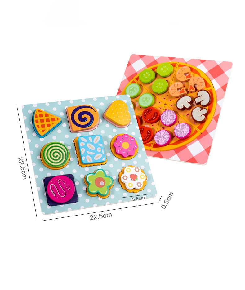 Kids Pizza Cookie Set Cutting Toy Simulation Wooden Pizza Dinette Child Toy Kitchen Pretend Play Food Cooking Kitchen Funny Toys