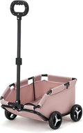 Lightweight Foldable Pet Stroller 4 Wheels Small Dog Handcart Comfortable Handlebars Foldable Dog Stroller for Small Cats & Dogs