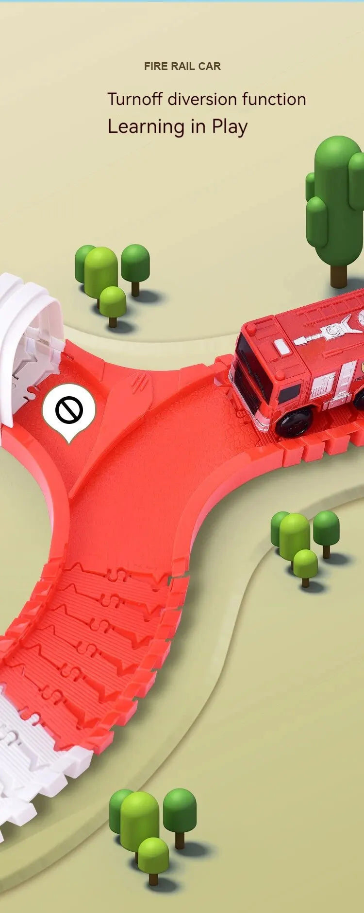 Fire Engine Track Assembling Car Engineering Minin Car Set Kids Puzzle Boy Toys Track Car Train Toys For Children Birthday Gift