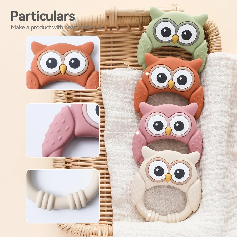 1PC Baby Silicone Teether Toys Food Grade Silicone Teething Animal Dental Teething Goods for Newborn Soothing Nursing Toys