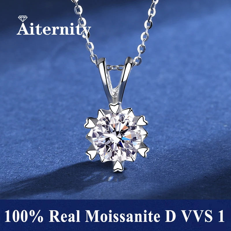 Fashion Luxury Trendy Classic 1ct GRA Moissanite Irregular Sqaure Necklace For Charm Women 925 Silver Party Jewelry Gift