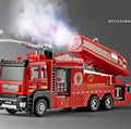 Fire Truck Diecast Simulation Sprinkler Toy with Light Music Water Spray Rescue Car Children's Toy Firefighter Truck