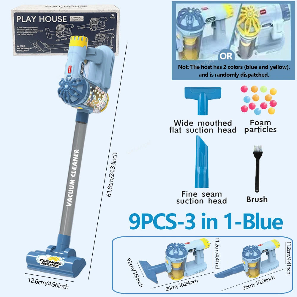 Kids Vacuum Cleaner Toy Electric Realistic Pretend Play Housekeeping Cleaning Set for Toddlers Educational Gift for Boys Girls