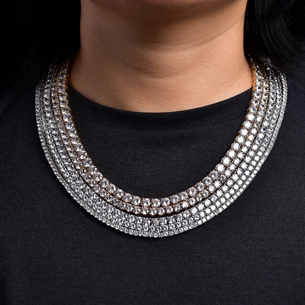 D VVS1 Moissanite Tennis Necklace For Women Top Quality 100% 925 Sterling Silver Sparkling Party Fine Jewelry