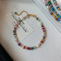 New Arrival Trendy Colorful Beads Stone Natural Freshwater Pearl 14K Gold Filled Female Jewelry Set For Necklace Bracelet Gifts