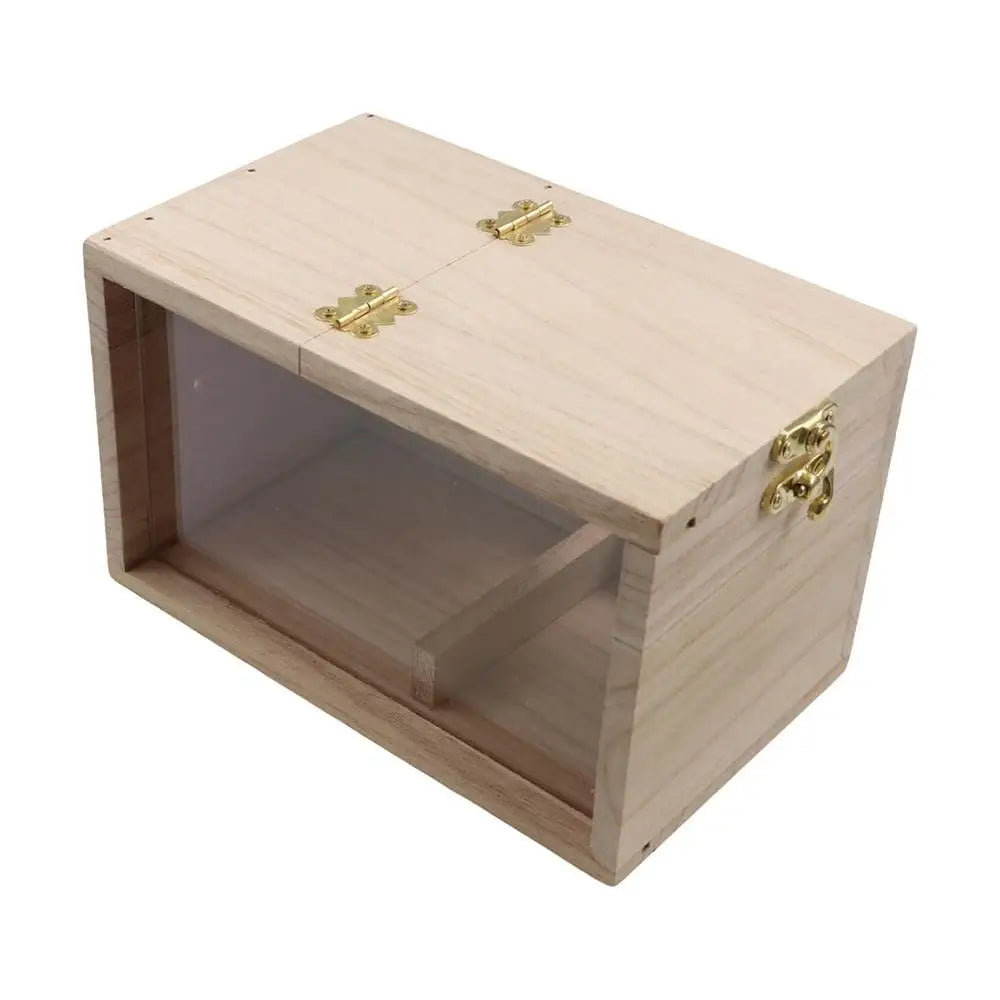 Transparent Window Wooden Parrot Breeding Box Acrylic/Wood Bite Resistant Wooden Parrot House Removable