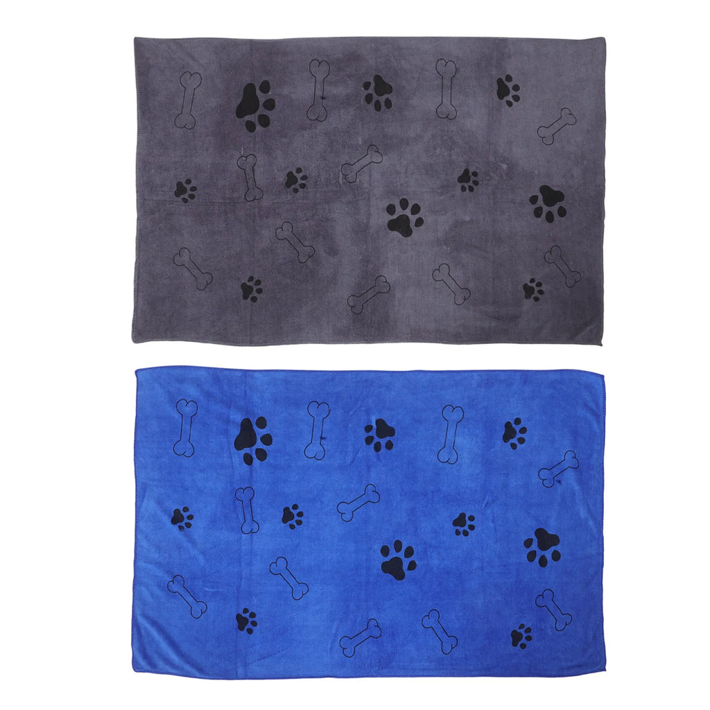 2Pcs Pet Absorbent Towels Large Microfiber Dog and Cat Bath Mat Super Absorbent Quick Dry Grooming Blanket 40x25.6