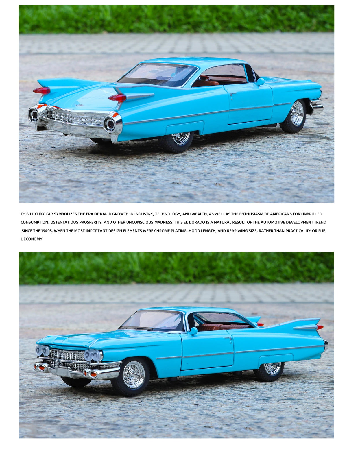 1:32 Cadillac Eldorado Biarritz Classic Retro Car Alloy Metal Diecast Model Car With Sound And Light Pull Back Collection Hobby