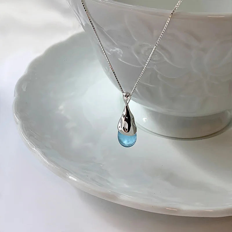 925 Sterling Silver Necklace Black Beads Square Irregular Punk Geometric for Women Girl Jewelry Gift Dropshipping Wholesale