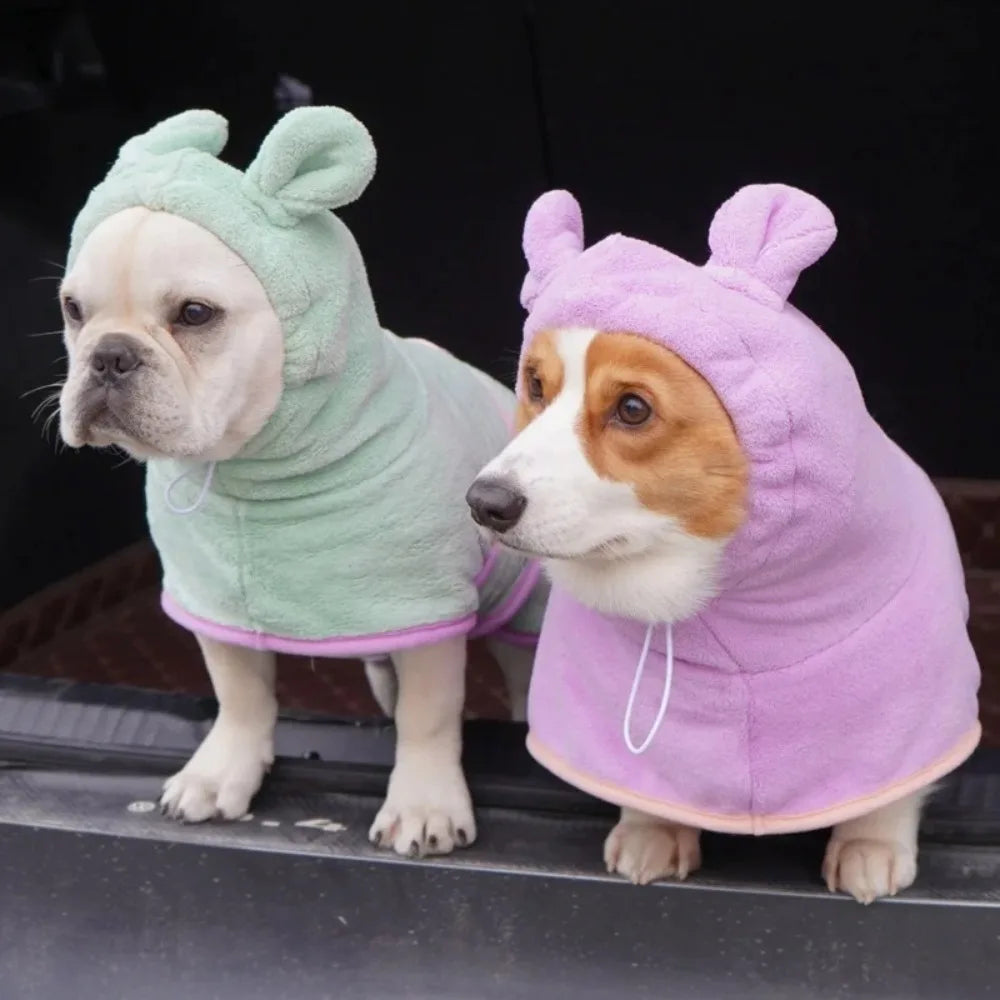 1Pc Dog Bathrobe Super Absorbent Pet Towel Bathrobe Bath Towels Quick-Drying Cat Dog Bath Towel Bath Supplies Dog Towel
