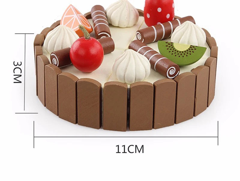 Wooden Children Kitchen Toys Pretend Toys Cutting Cake Play Food Kids Toys Wooden Fruit Cooking Toys For Baby Birthday Interests