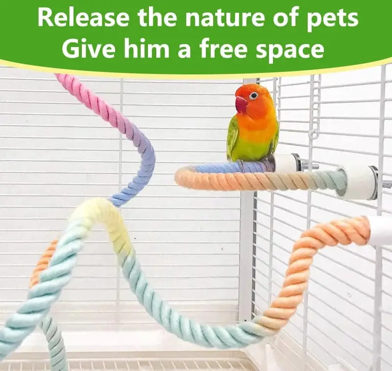 radient Colorful Bird Rope Perch Stand for Bird Cages Bendable Climbing Rope Cage Accessory Toy for Cockatiel Parakeet ﻿ ﻿