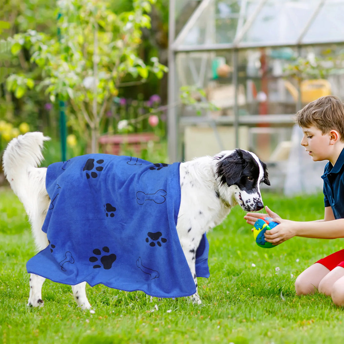 2Pcs Pet Absorbent Towels Large Microfiber Dog and Cat Bath Mat Super Absorbent Quick Dry Grooming Blanket 40x25.6