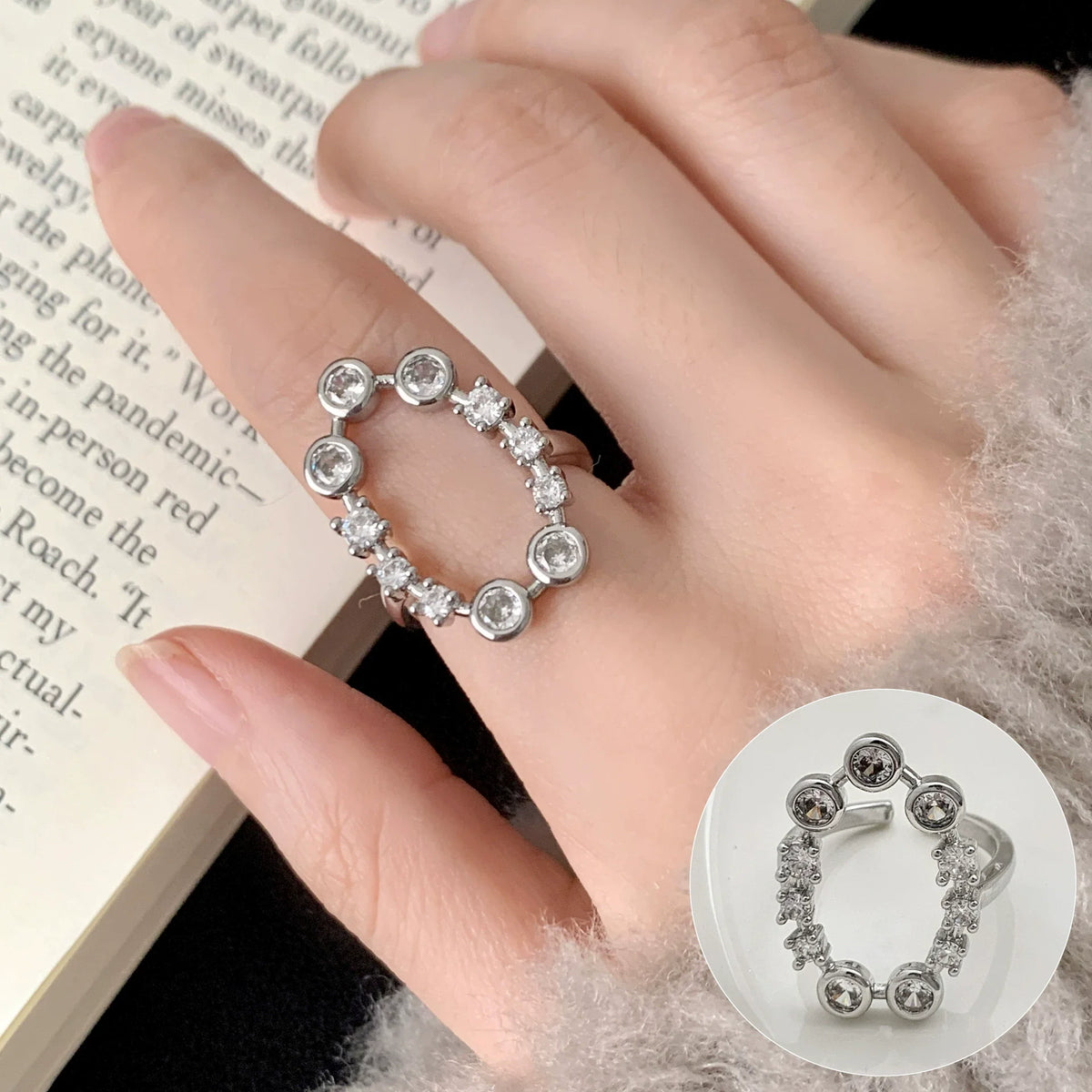 925 Sterling Silver Rings for Women Couple Minimalist Handmade Simple BIg Ring Party Jewelry Gift Prevent Allergy