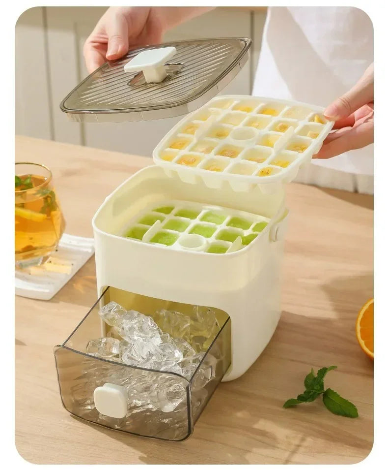 48 Grid Reusable Ice Cube Mold One-touch Easy Release Ice Maker Tray Refrigerator Homemade Ice Making Tool for Kitchen Use