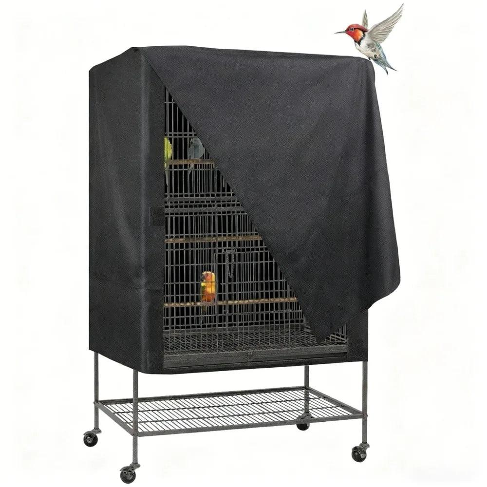 Light-Blocking & Ventilated Oxford Cloth Bird Cage Cover - Waterproof Dustproof, Night Pet Bird Cage Shield