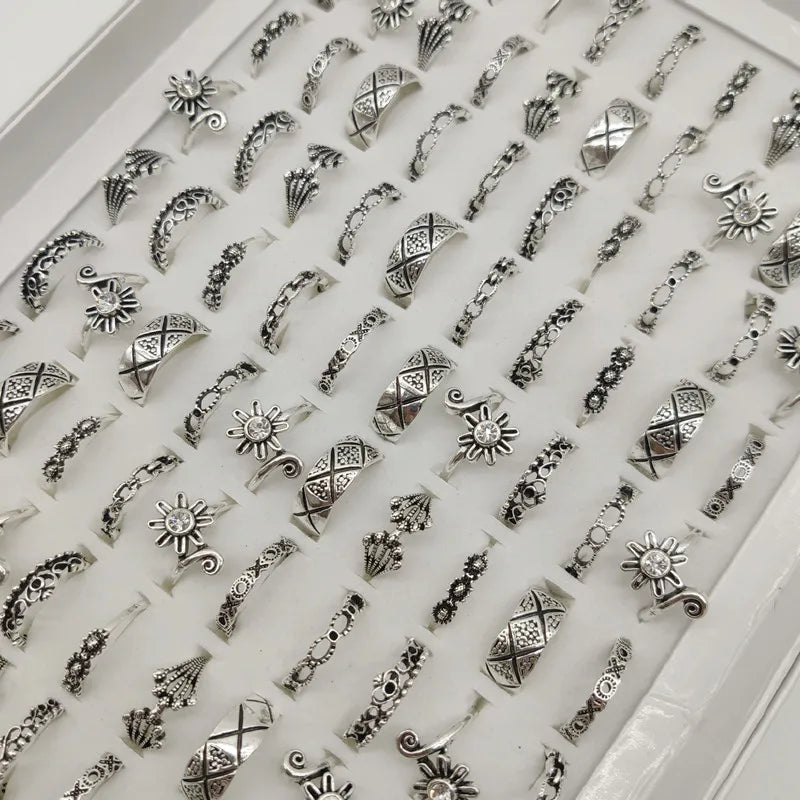 50000 Style Different Finger Rings Wholesale In Stock 100pc/Lot Hot Vintage Silver Gold Color New Alloy Joint Ring Party Women