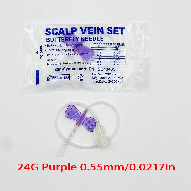 100 PCS Disposable Screw-type Butterfly Infusion Needle Double-wing Infusion Needle for Pet Care Room Suitable for Cats and Dogs