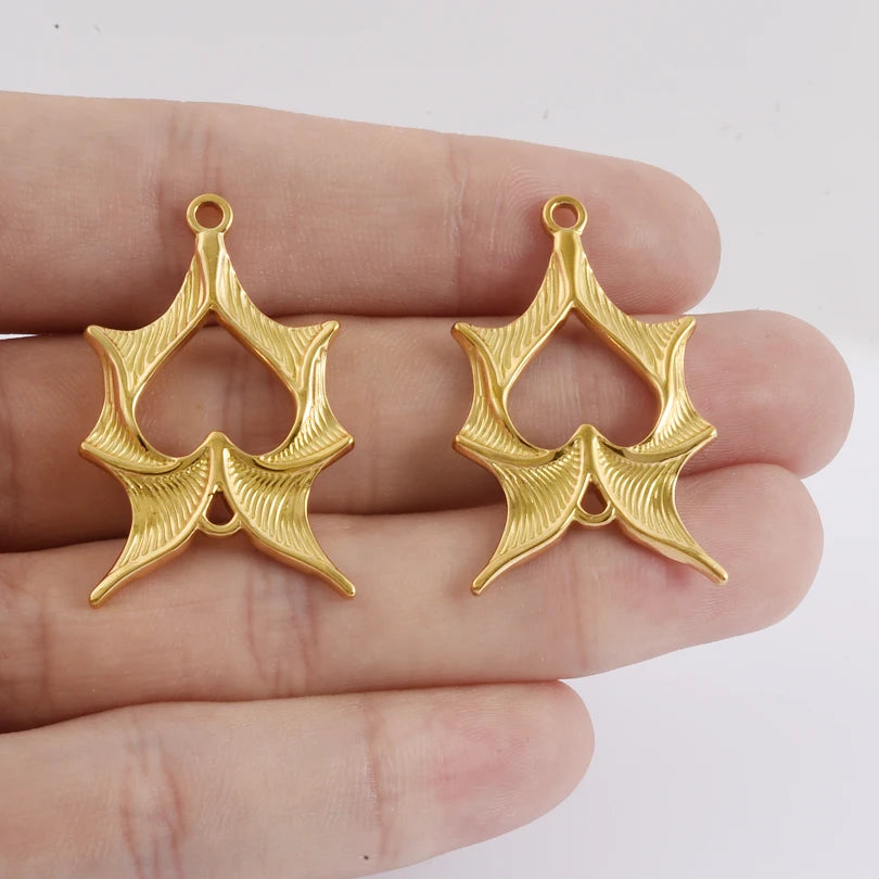 5pcs Stainless Steel Bee Spider Cicada Butterfly Dragonfly Flower Tree Grass Pendants Insects Charms Jewelry Making Accessories