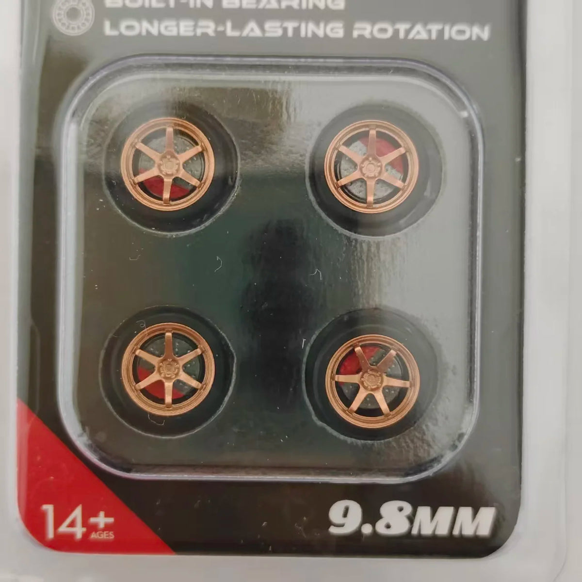 1/64 Car Model Bearing Wheels 9.8mm 10.8mm Rubber Tires W Brake Disc Caliper Axles Modify Spare Parts for 1:64 Cars