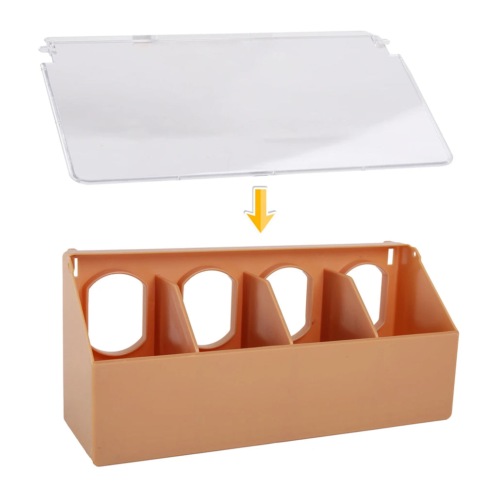 Pigeon Multi-Purpose Cage Hanging Food Box With Lid 1/2/4-Holes Anti-Spill Racing Pigeon Trough Feeder Pet Bird Supplies 1/2Pcs