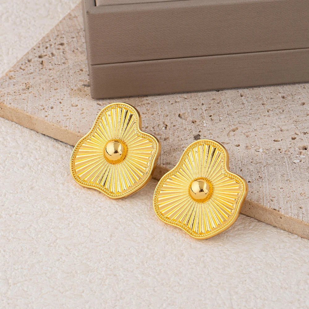Necklace Earrings Ring Jewelry Set for Women  Gold Plated Clip Earrings and Finger Ring 2Pcs Set for Engagement Daily Wear Gifts