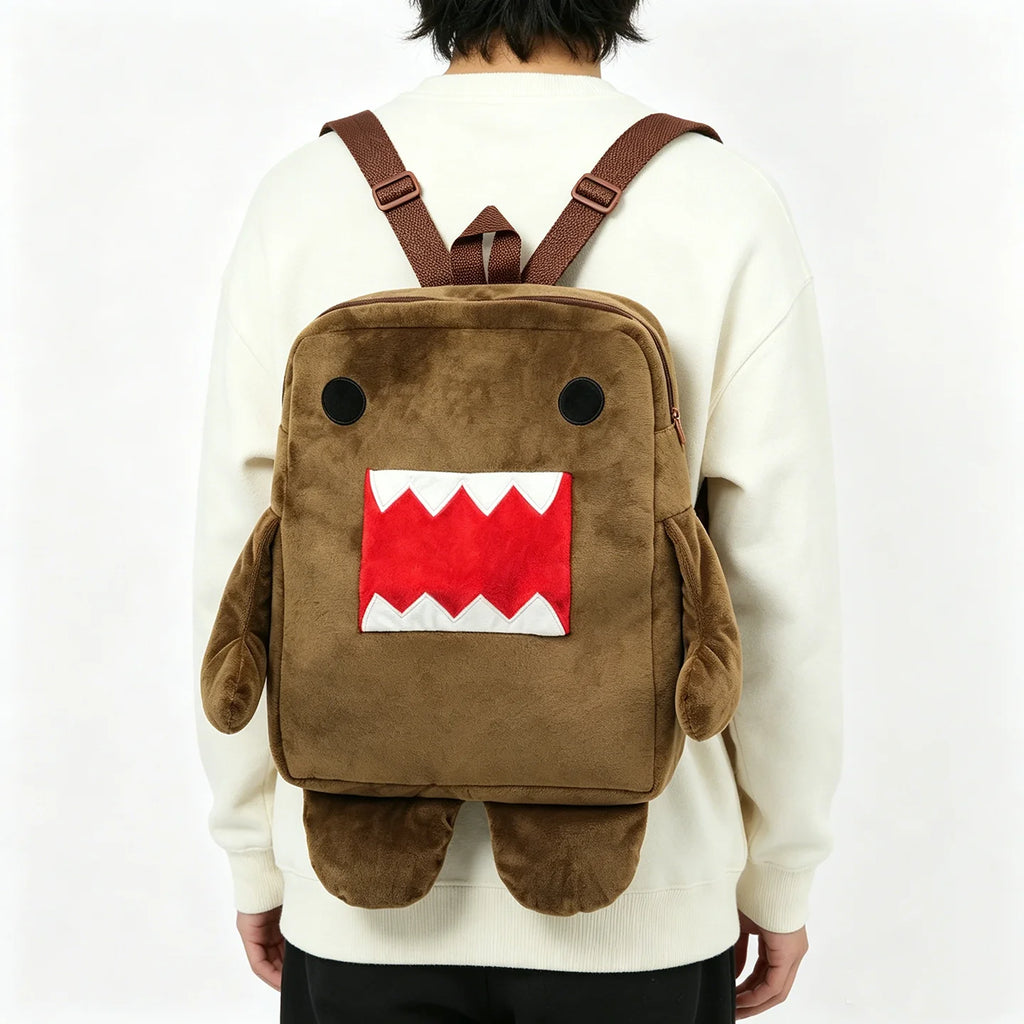 1/5/8pcs Kawaii Domo-kun Plush Bag Cute Brown Stuffed Backpack Cartoon Domo Kun Stuffed Bag Birthday Gifts Wholesale