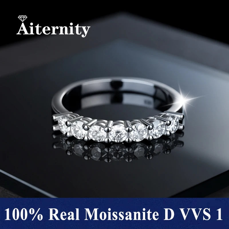 Fashion V Shape D VVS1 Moissanite Row Rings for Woman 925 Sterling Silver Jewelry Gift Woman's Moissanite Diamond Ring