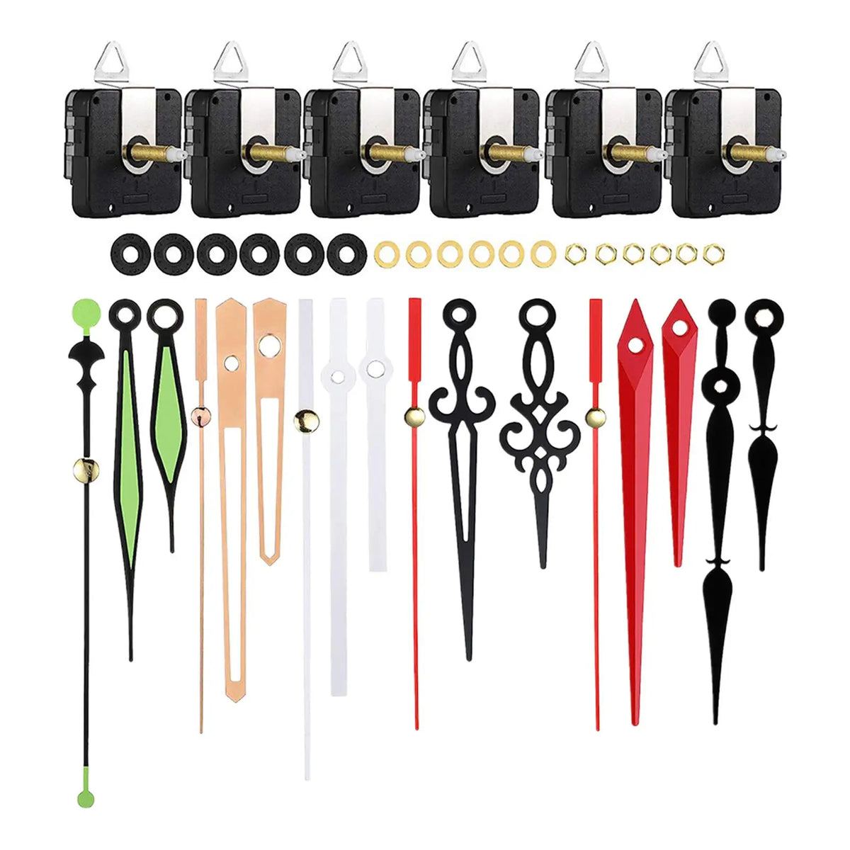 6Set DIY Wall Clock Movement Mechanism Hanging Clock Mechanism for Living Room Replacement of Broken Clocks Metal Wall Clocks