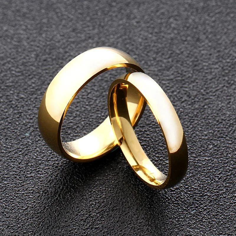 High quality titanium steel plated 18K gold ring couple ring Europe and the United States men and women 2mm4mm6mm8mm simple ring