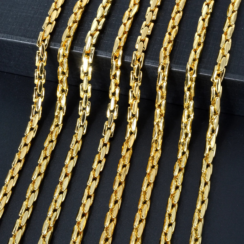 Dubai 18k Gold-Plated Hiphop Link Chain Necklace For Women Man Statement Gold Color Choker Classic Trendy Wedding Party Gifts