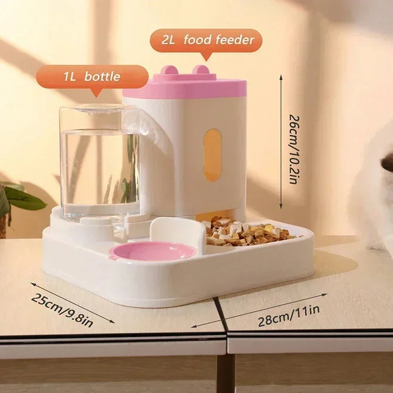 A1 Automatic 2-in-1 Feeder Dog Cat Food Bowl and Water Feeding Device Pet Large Dispenser Puppy Pet Kitten Bowl Accessories 1