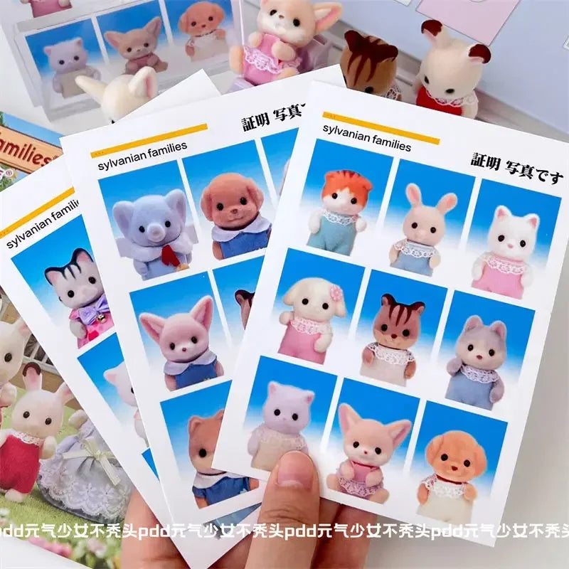Sylvanian Families High-looking cute ID photo sticker mobile phone hand account decoration waterproof DIY sticker big head photo
