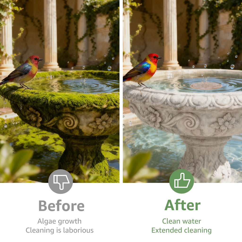 2/3Pcs Copper Bird Bath Purification Disk Garden Outdoor Feeder Tray Cleaner Bird Bath Water Fountain Fishpond Lawn