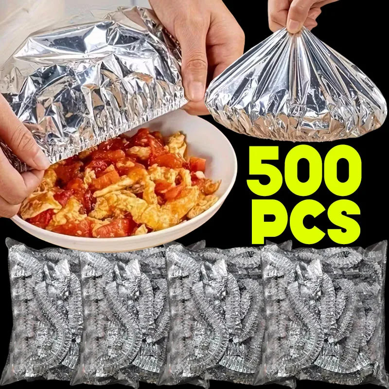 Aluminum Foil Film Food Cover Food Grade Fresh-keeping Packaging Bag Fruit Vegetable Storage Bag Kitchen Insulation Artifact Lid