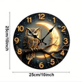 Moonlight Night Wooden Round Silent Hanging Wall Clock, Suitable For Living Room, Office, Study Room, Bedroom, Home Decoration