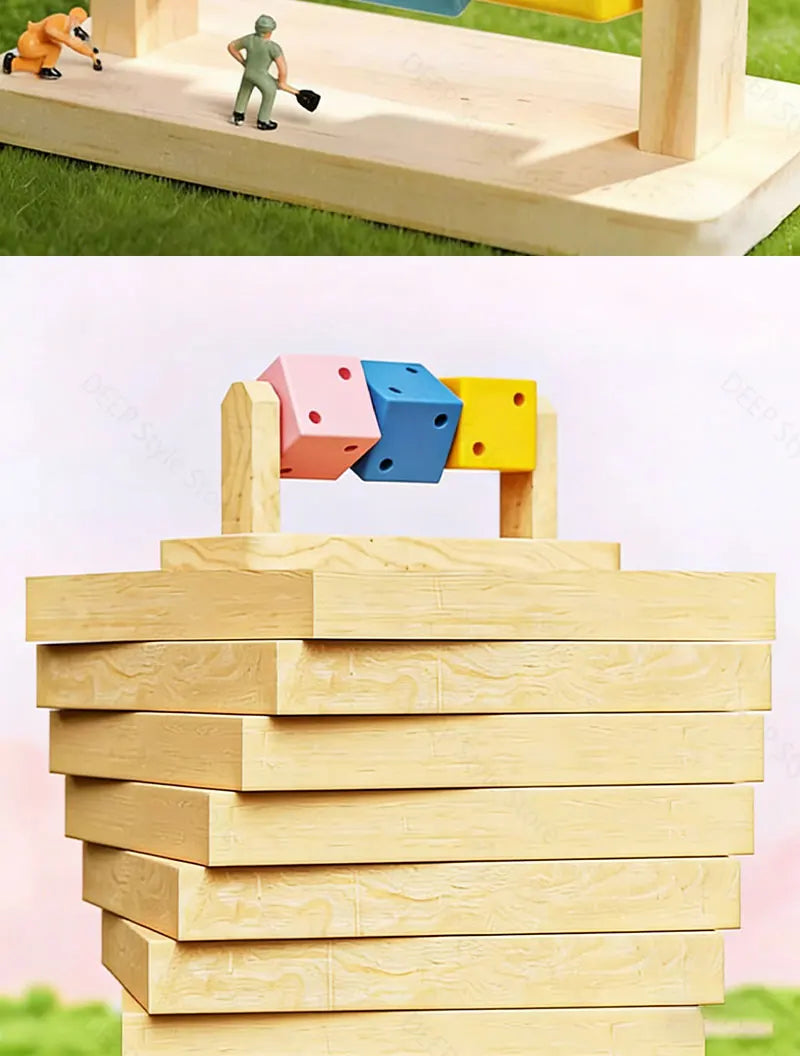Wooden Hamster Fun Cube Chew Toy Colorful Natural Wood Teeth Grinding Toy Hideout Plaything for Syrian Hamster