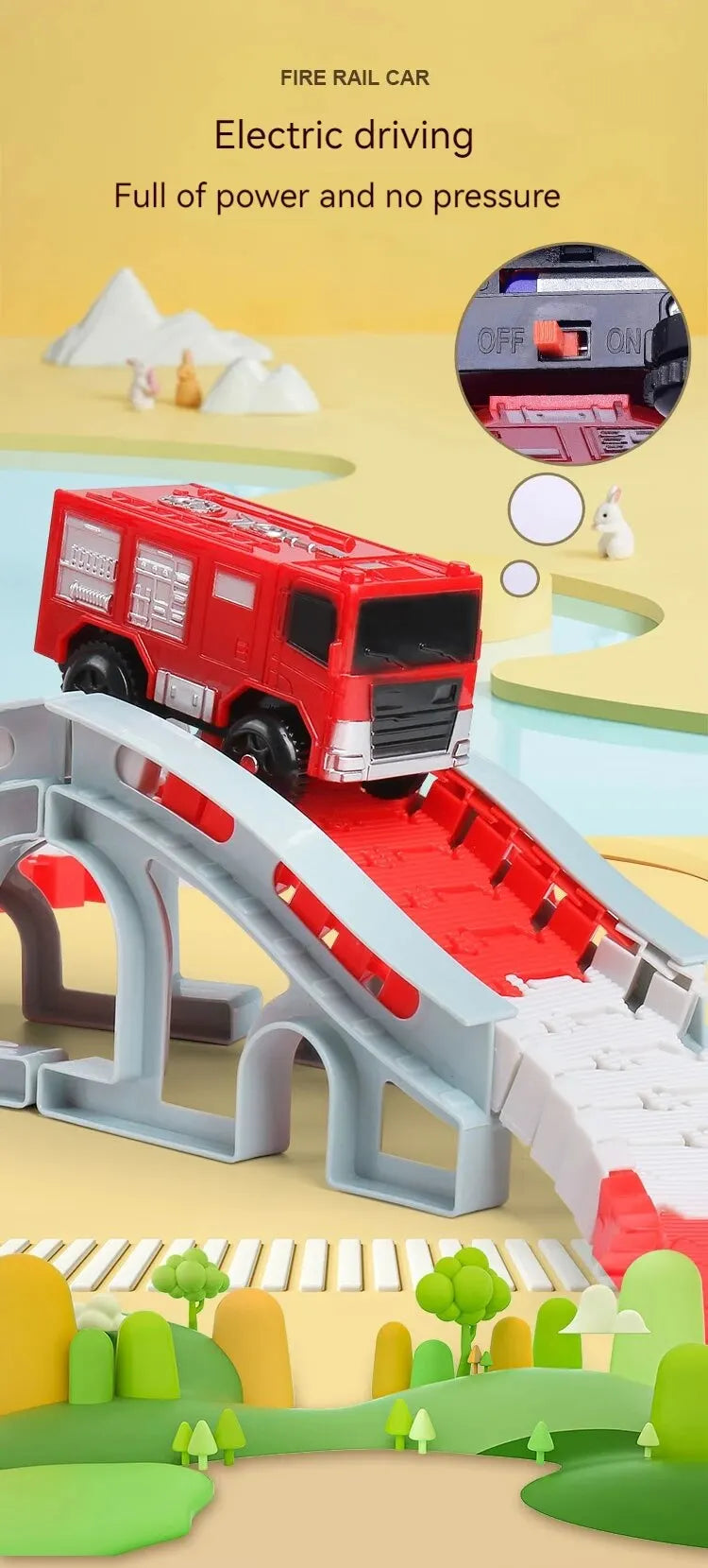 Fire Engine Track Assembling Car Engineering Minin Car Set Kids Puzzle Boy Toys Track Car Train Toys For Children Birthday Gift